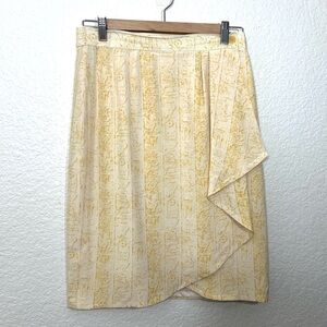 Vintage Escada Silk Wrap Skirt Printed Size M